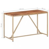 vidaXL Jedálenský stôl masívne drevo / oceľ 120x60x76 cm 286337 - cena, srovnání