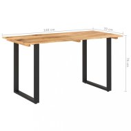 vidaXL Jedálenský stôl masívne drevo / oceľ 140x70x76 cm 286474 - cena, srovnání