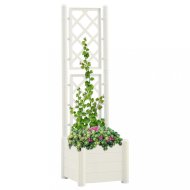 vidaXL Záhradný kvetináč s treláží 43 x 43 x 142 cm PP Biela 313979 - cena, srovnání