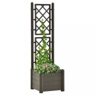 vidaXL Záhradný kvetináč s treláží 43 x 43 x 142 cm PP Antracit 313981 - cena, srovnání