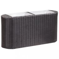 vidaXL Záhradný kvetináč 80x25x40 cm polyratan Čierna 46951 - cena, srovnání