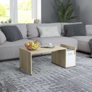 vidaXL Konferenčný stolík 90x45x35 cm Dub sonoma / biela 802926 - cena, srovnání