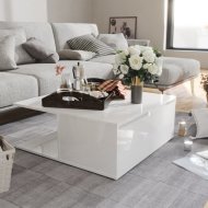 vidaXL Konferenčný stolík DTD Biela lesk 806882 - cena, srovnání