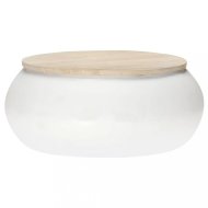 vidaXL Konferenčný stolík masívne drevo / kov Biela 323535 - cena, srovnání