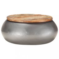 vidaXL Konferenčný stolík masívne drevo / kov Sivá 323530 - cena, srovnání