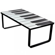 vidaXL Konferenčný stolík s potlačou kov / sklo Piano 241174 - cena, srovnání