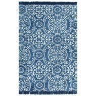 vidaXL Kilim koberec modrý 160x230cm bavlnený vzorovaný - cena, srovnání