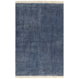 vidaXL Kilim Koberec z bavlny 200x290cm modrý