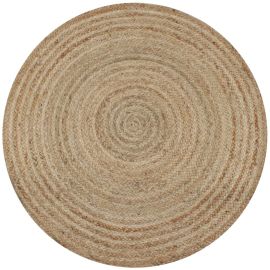 vidaXL Okrúhly koberček z pletenej juty, 90cm