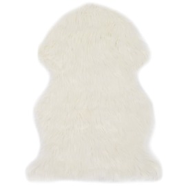 vidaXL Koberec umelá ovčia koža biely 60x90cm