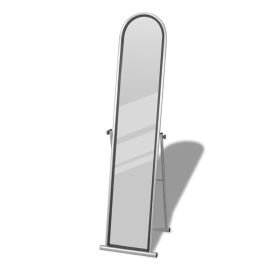 vidaXL Voľne stojace podlahové obdĺžnikové zrkadlo sivé