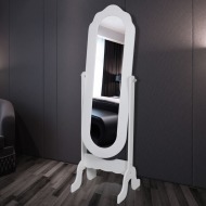 vidaXL Biele nastaviteľné zrkadlo so stojanom - cena, srovnání