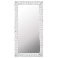 vidaXL Zrkadlo s prúteným rámom biele 50x100 cm - cena, srovnání
