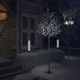 vidaXL Vianočný stromček 600 LED studené biele svetlo kvety čerešne 300cm