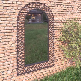 vidaXL Záhradné zrkadlo klenuté 60x110 cm čierne