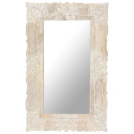 vidaXL Zrkadlo biele 80x50 cm masívne mangovníkové drevo - cena, srovnání