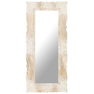 vidaXL Zrkadlo biele 110x50 cm masívne mangovníkové drevo - cena, srovnání