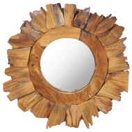 vidaXL Nástenné zrkadlo 40 cm okrúhle teakové drevo - cena, srovnání