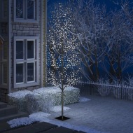 vidaXL Vianočný stromček 1200 LED studené biele svetlo kvety čerešne 400cm - cena, srovnání