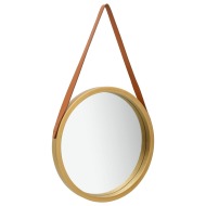 vidaXL Nástenné zrkadlo s popruhom zlaté 40 cm - cena, srovnání
