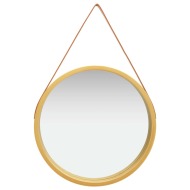 vidaXL Nástenné zrkadlo s popruhom zlaté 60 cm - cena, srovnání