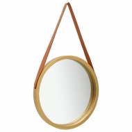 vidaXL Nástenné zrkadlo s popruhom zlaté 50 cm - cena, srovnání