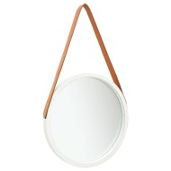 vidaXL Nástenné zrkadlo s popruhom biele 40 cm - cena, srovnání