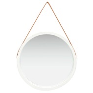 vidaXL Nástenné zrkadlo s popruhom biele 60 cm - cena, srovnání
