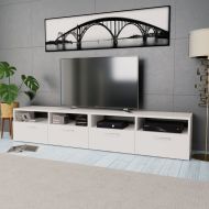 vidaXL TV stolíky, 2 ks, drevotrieska, 95x35x36 cm, biele - cena, srovnání