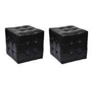 vidaXL Čierna sedacia kocka 2ks - cena, srovnání