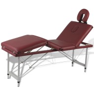 vidaXL Červený skladací masážny stôl so 4 zónami a hliníkovým rámom - cena, srovnání