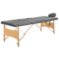 vidaXL Masážny stôl so 4 zónami, drevený rám, antracitový 186x68 cm - cena, srovnání