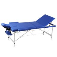 vidaXL Modrý skladací masážny stôl s 3 zónami a hliníkovým rámom - cena, srovnání