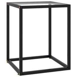 vidaXL Čajový stolík čierny s tvrdeným sklom 40x40x50 cm