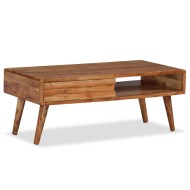 vidaXL Drevený konferenčný stolík, vyrezávaná zásuvka, 100x50x40 cm - cena, srovnání