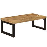 vidaXL Konferenčný stolík 100x50x35 cm, mangový masív a oceľ - cena, srovnání
