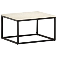 vidaXL Konferenčný stolík biely 60x60x35 cm pravý kameň s mramorovou textúrou - cena, srovnání