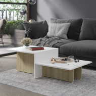 vidaXL Konferenčný stolík biely a dub sonoma 111,5x50x33 cm drevotrieska - cena, srovnání