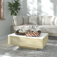 vidaXL Konferenčný stolík, biely a dub sonoma 85x55x31cm, drevotrieska - cena, srovnání