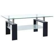 vidaXL Konferenčný stolík čierny a priesvitný 95x55x40 cm tvrdené sklo - cena, srovnání