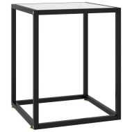vidaXL Konferenčný stolík, čierny, biele mramorové sklo 40x40x50 cm - cena, srovnání