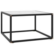 vidaXL Konferenčný stolík, čierny, biele mramorové sklo 60x60x35 cm - cena, srovnání