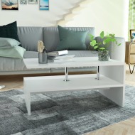 vidaXL Konferenčný stolík, drevotrieska, 90x59x42 cm, biely - cena, srovnání