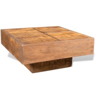 vidaXL Konferenčný stolík, hnedý, štvorcový, mangový masív - cena, srovnání
