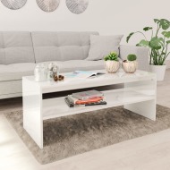 vidaXL Konferenčný stolík, lesklý biely 100x40x40 cm, drevotrieska - cena, srovnání