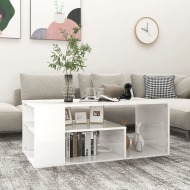 vidaXL Konferenčný stolík, lesklý biely 100x50x40 cm drevotrieska - cena, srovnání