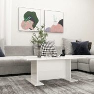 vidaXL Konferenčný stolík lesklý biely 103,5x60x40 cm drevotrieska - cena, srovnání