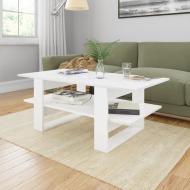 vidaXL Konferenčný stolík lesklý biely 110x55x42 cm drevotrieska - cena, srovnání