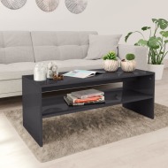 vidaXL Konferenčný stolík, lesklý sivý 100x40x40 cm, drevotrieska - cena, srovnání