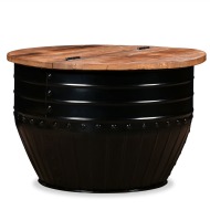vidaXL Konferenčný stolík, masívne recyklované drevo, biely, tvar sudu - cena, srovnání
